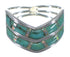 Opal And Turquoise Inlay Southwestern Silver Ring Size 6-3/4 AX53961